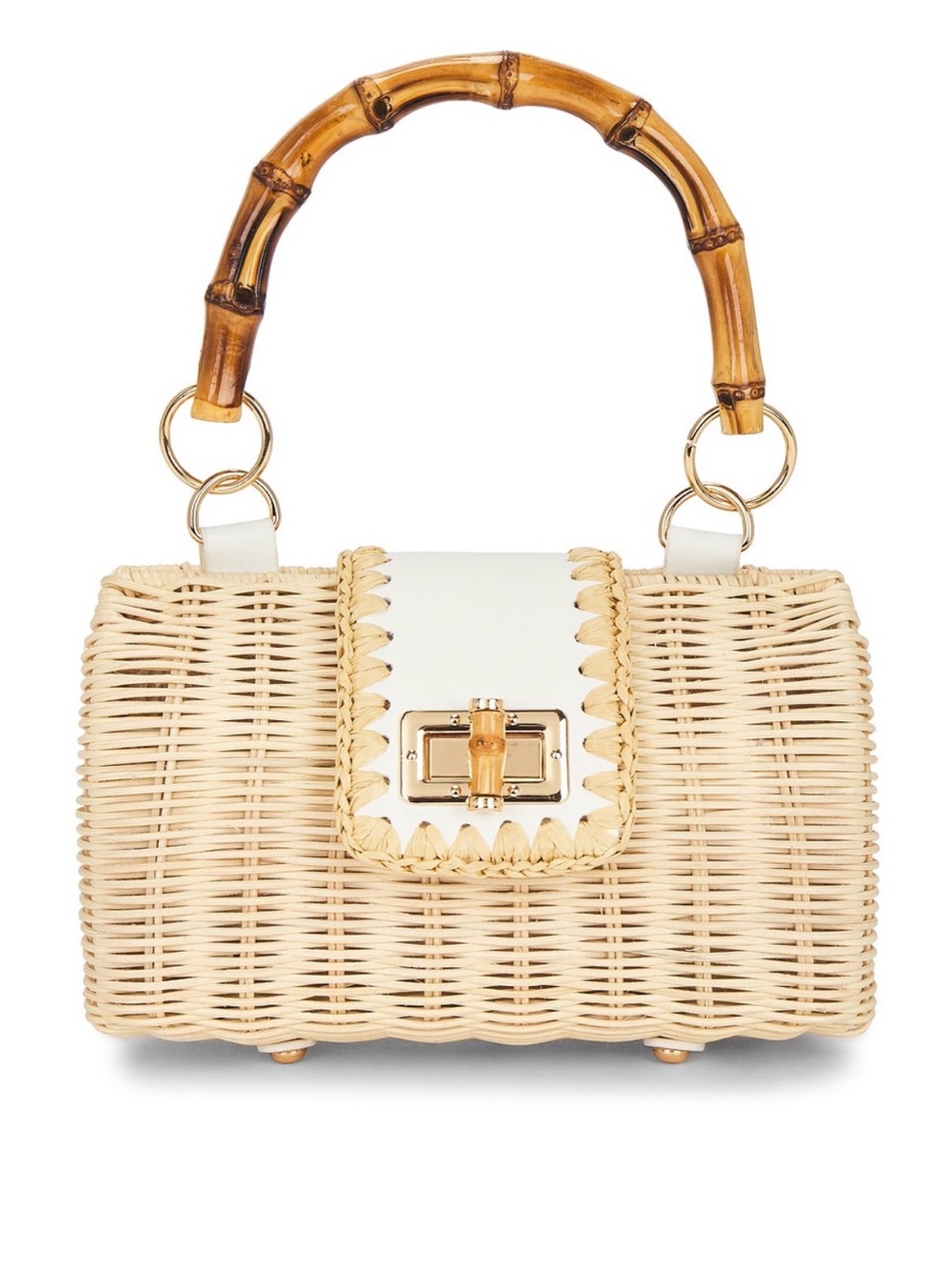 NWT BTB Los Angeles Mason Bamboo Clutch in Natural